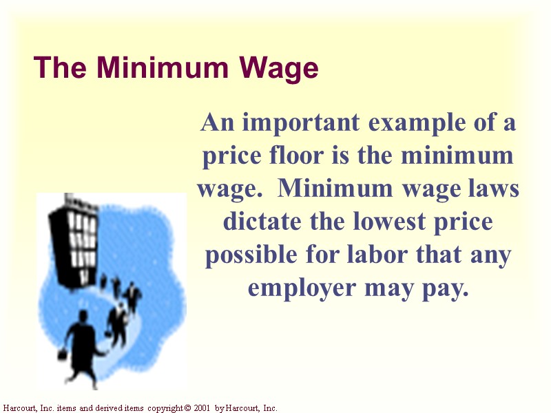 The Minimum Wage An important example of a price floor is the minimum wage.